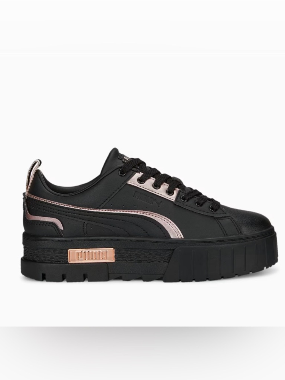 Puma Womens Mayze Metallic WNS Sneaker, Black-Rose Gold